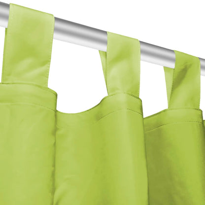 vidaXL Vorhänge Mikro-Satin 2 Stk. mit Schlaufen 140×225 cm Grün