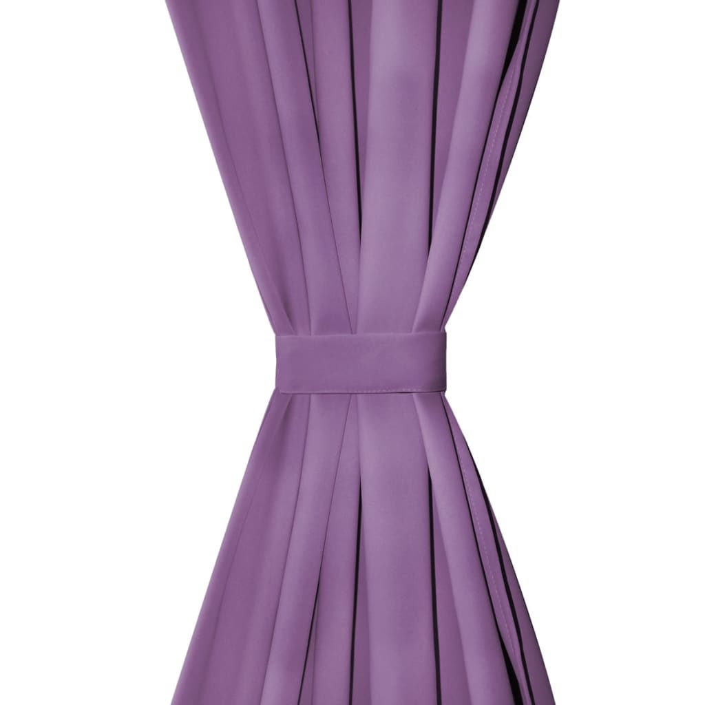 vidaXL Vorhänge Mikro-Satin 2 Stk. mit Schlaufen 140×175 cm Lila