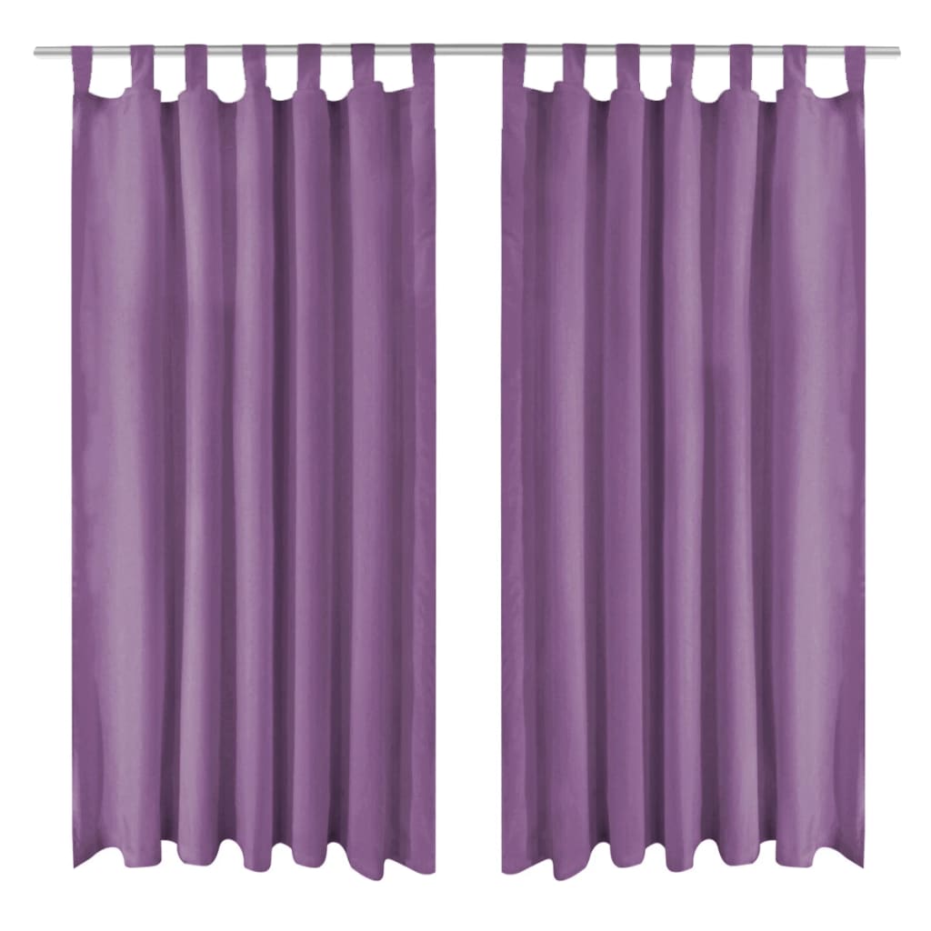 vidaXL Vorhänge Mikro-Satin 2 Stk. mit Schlaufen 140×225 cm Lila