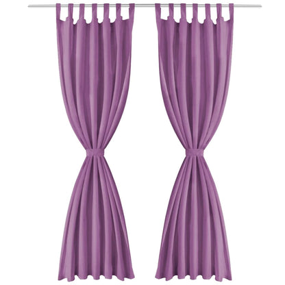 vidaXL Vorhänge Mikro-Satin 2 Stk. mit Schlaufen 140×225 cm Lila