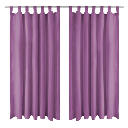 vidaXL Vorhänge Mikro-Satin 2 Stk. mit Schlaufen 140×245 cm Lila