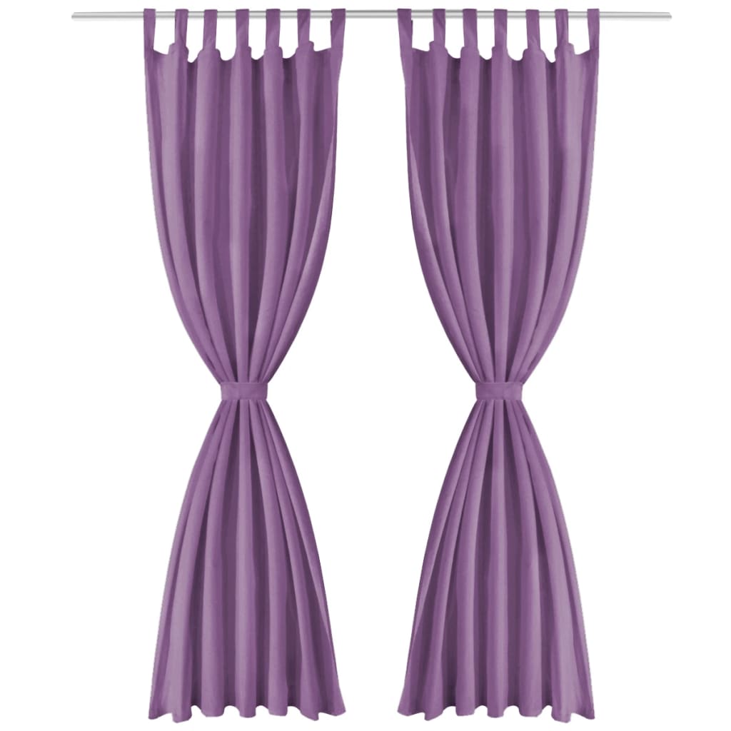 vidaXL Vorhänge Mikro-Satin 2 Stk. mit Schlaufen 140×245 cm Lila