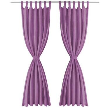 vidaXL Vorhänge Mikro-Satin 2 Stk. mit Schlaufen 140×245 cm Lila