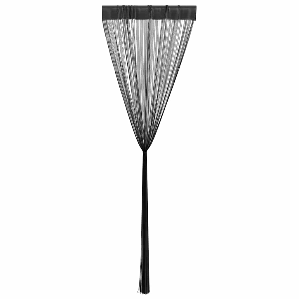 vidaXL Fadenvorhänge 2 Stk. 100 x 250 cm Schwarz