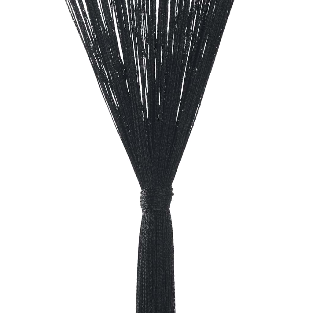 vidaXL Fadenvorhänge 2 Stk. 100 x 250 cm Schwarz