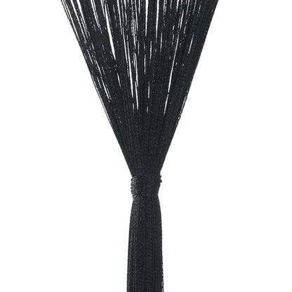 vidaXL Fadenvorhänge 2 Stk. 100 x 250 cm Schwarz