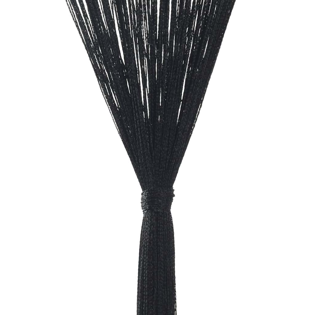 vidaXL Fadenvorhänge 2 Stk. 140 x 250 cm Schwarz