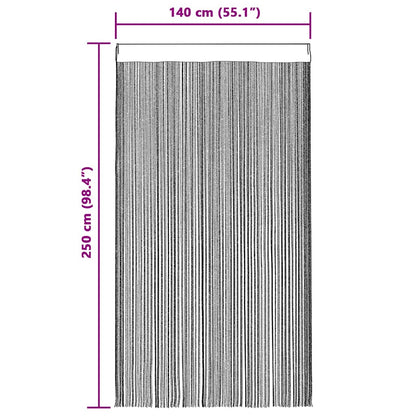 vidaXL Fadenvorhänge 2 Stk. 140 x 250 cm Schwarz
