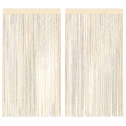 vidaXL Fadenvorhänge 2 Stk. 100 x 250 cm Cremefarben