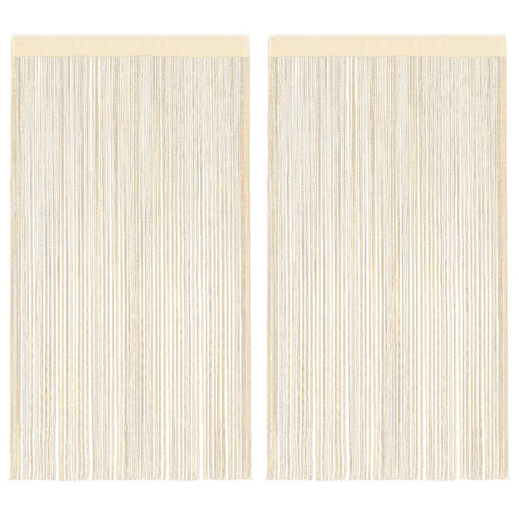 vidaXL Rideaux à fils 2 pcs 140 x 250 cm Crème