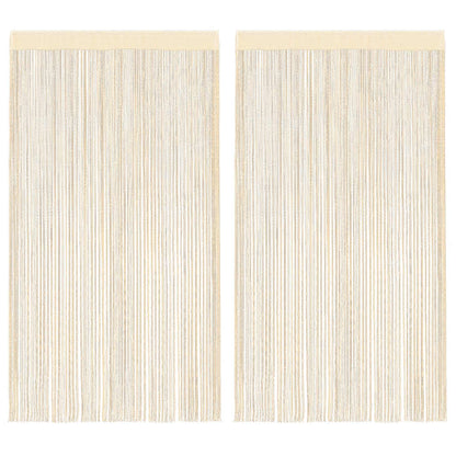 vidaXL Rideaux à fils 2 pcs 140 x 250 cm Crème