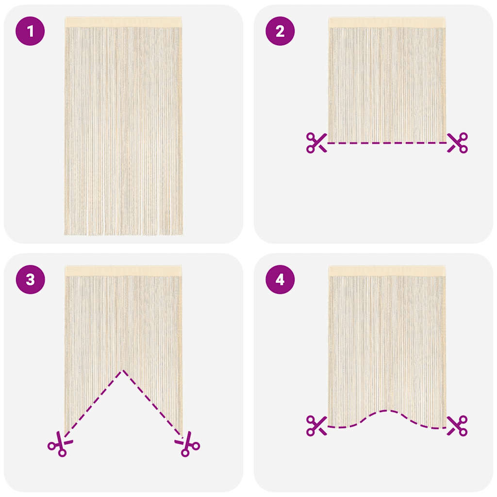 vidaXL Rideaux à fils 2 pcs 140 x 250 cm Crème