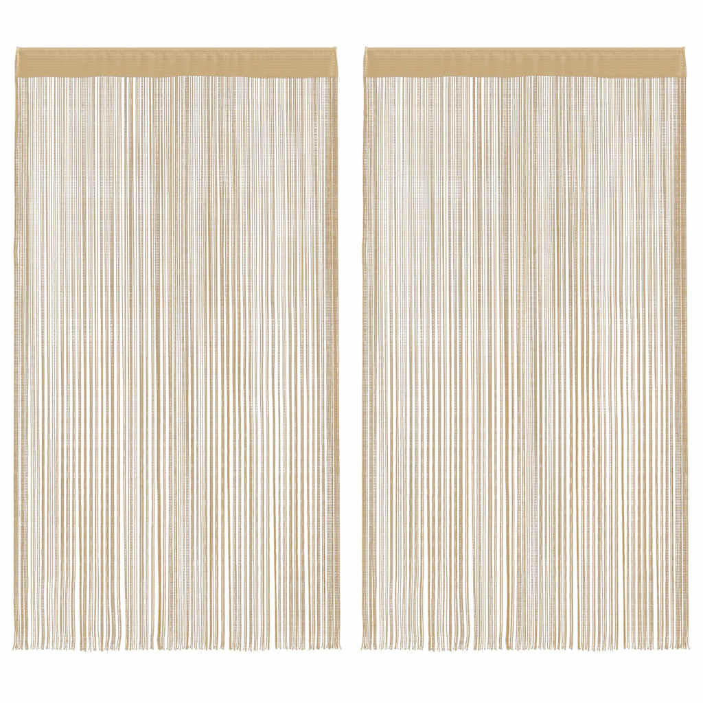 vidaXL Fadenvorhänge 2 Stk. 100 x 250 cm Beige