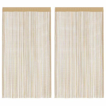 vidaXL Fadenvorhänge 2 Stk. 100 x 250 cm Beige