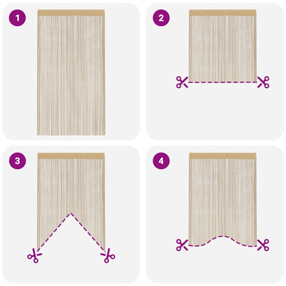 vidaXL Fadenvorhänge 2 Stk. 100 x 250 cm Beige