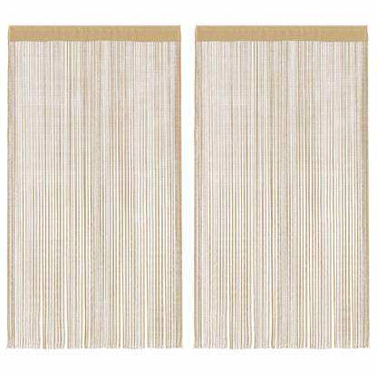 vidaXL Fadenvorhänge 2 Stk. 140 x 250 cm Beige