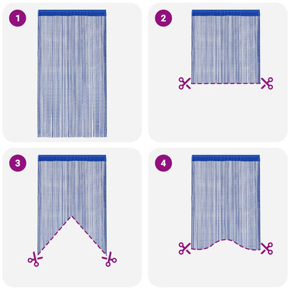 vidaXL Fadenvorhänge 2 Stk. 100 x 250 cm Blau
