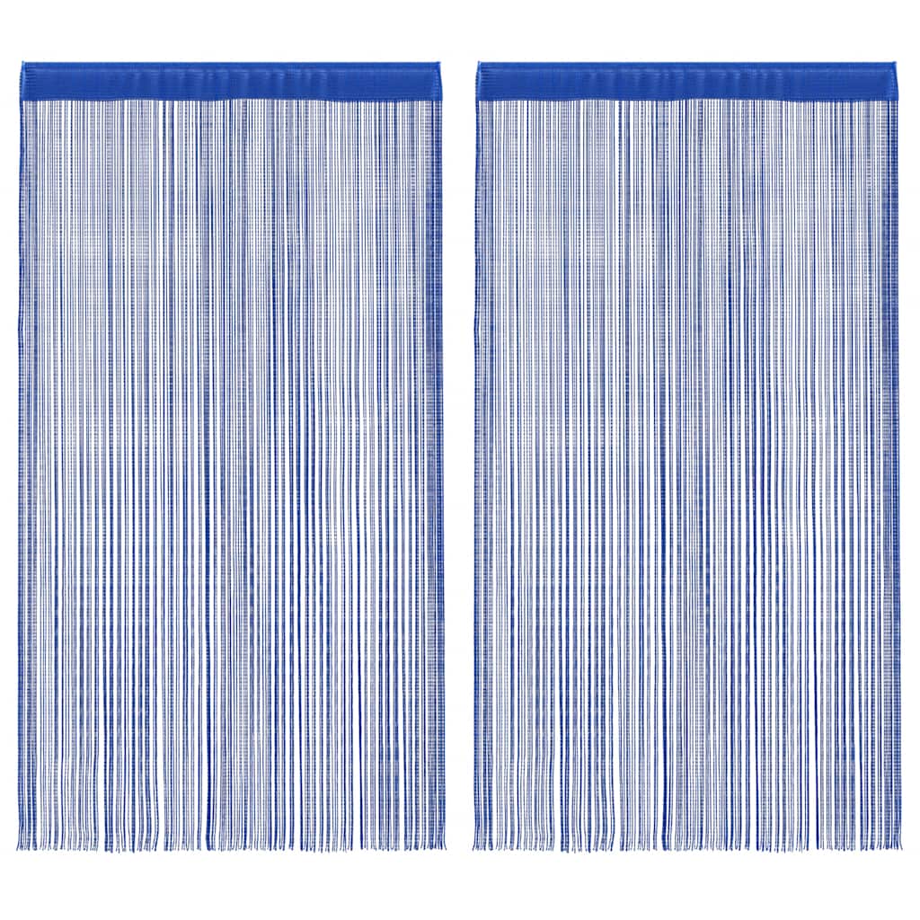 vidaXL Rideaux de fils 2 pcs 140 x 250 cm Bleu