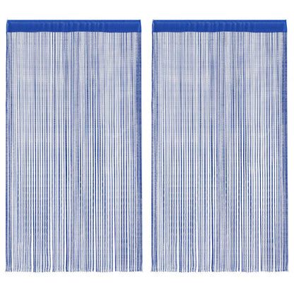 vidaXL Rideaux de fils 2 pcs 140 x 250 cm Bleu