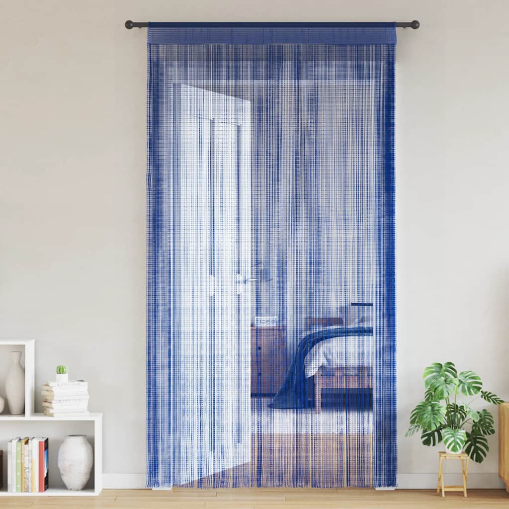 vidaXL Rideaux de fils 2 pcs 140 x 250 cm Bleu