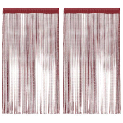 vidaXL Fadenvorhänge 2 Stk. 100 x 250 cm Burgunderrot