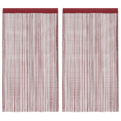 vidaXL Fadenvorhänge 2 Stk. 140 x 250 cm Burgunderrot