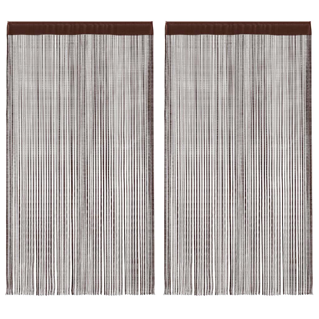vidaXL Fadenvorhänge 2 Stk. 100 x 250 cm Braun