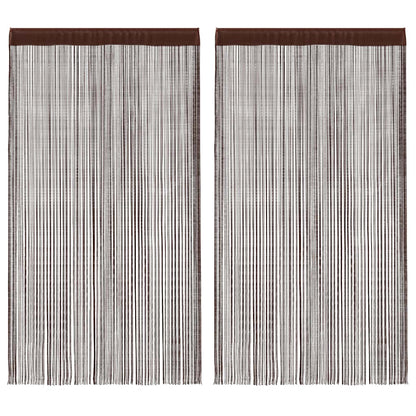 vidaXL Fadenvorhänge 2 Stk. 100 x 250 cm Braun