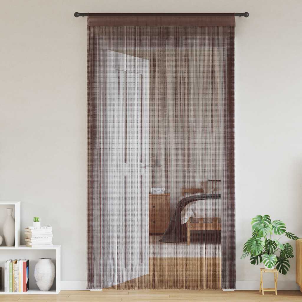 vidaXL Fadenvorhänge 2 Stk. 100 x 250 cm Braun