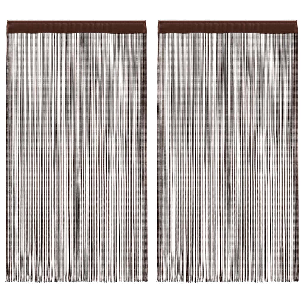 vidaXL Fadenvorhänge 2 Stk. 140 x 250 cm Braun