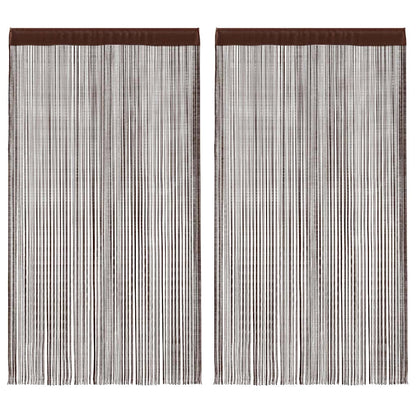 vidaXL Fadenvorhänge 2 Stk. 140 x 250 cm Braun