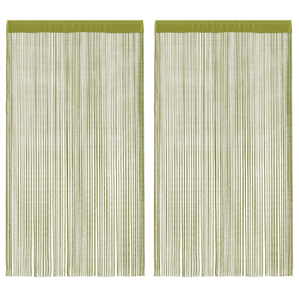 vidaXL Rideaux en fils 2 pcs 100 x 250 cm Vert