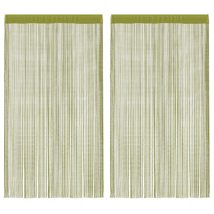 vidaXL Rideaux en fils 2 pcs 100 x 250 cm Vert