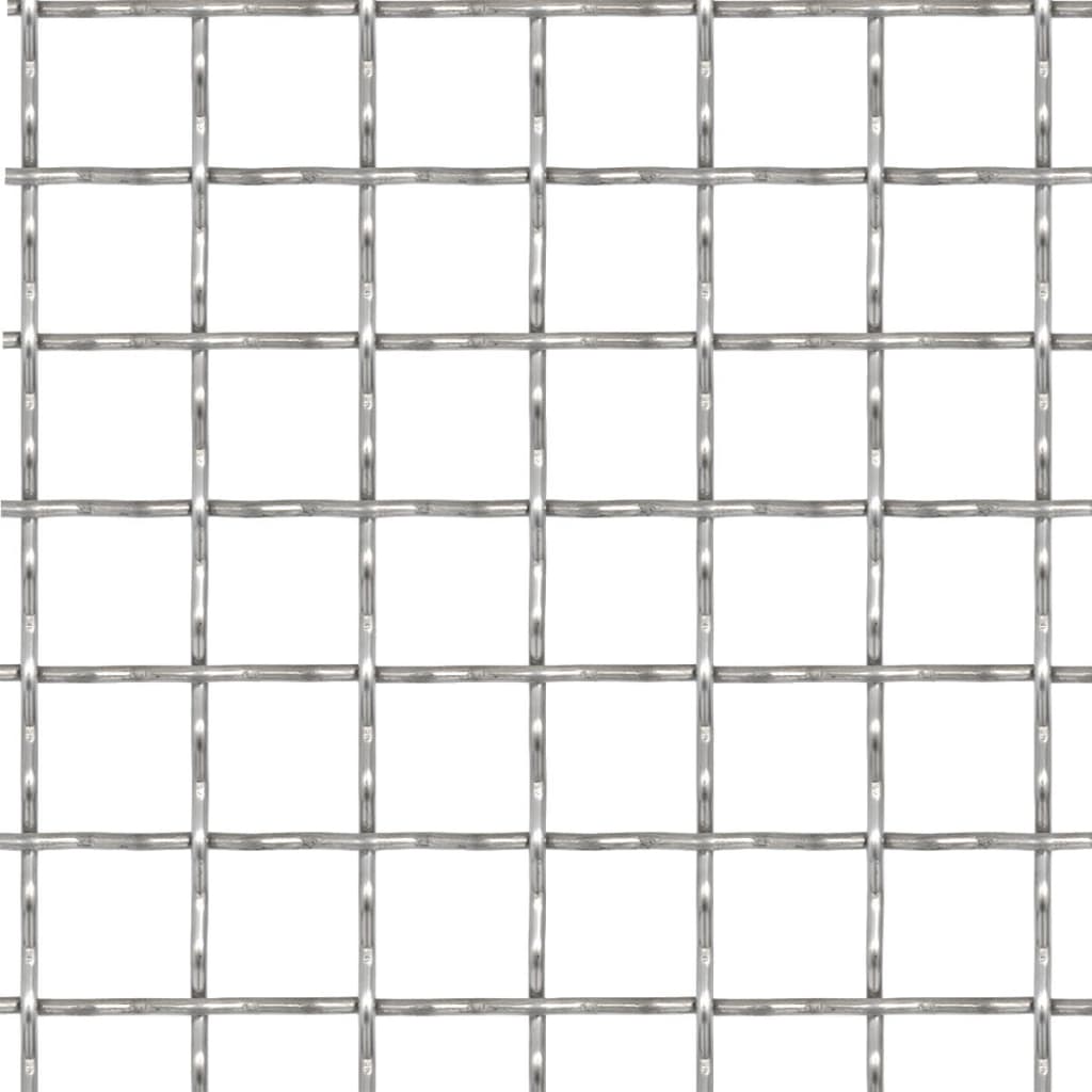 vidaXL Treillis soudé en acier inoxydable 100x85 cm 21x21x2,5 mm
