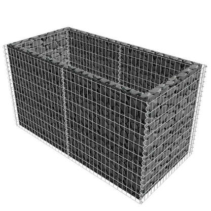 vidaXL Gabionen-Hochbeet Stahl 180×90×100 cm Silbern