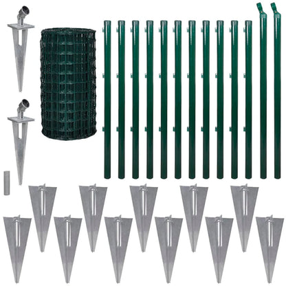 vidaXL Eurozaun Stahl 25 x 1,7 m Grün