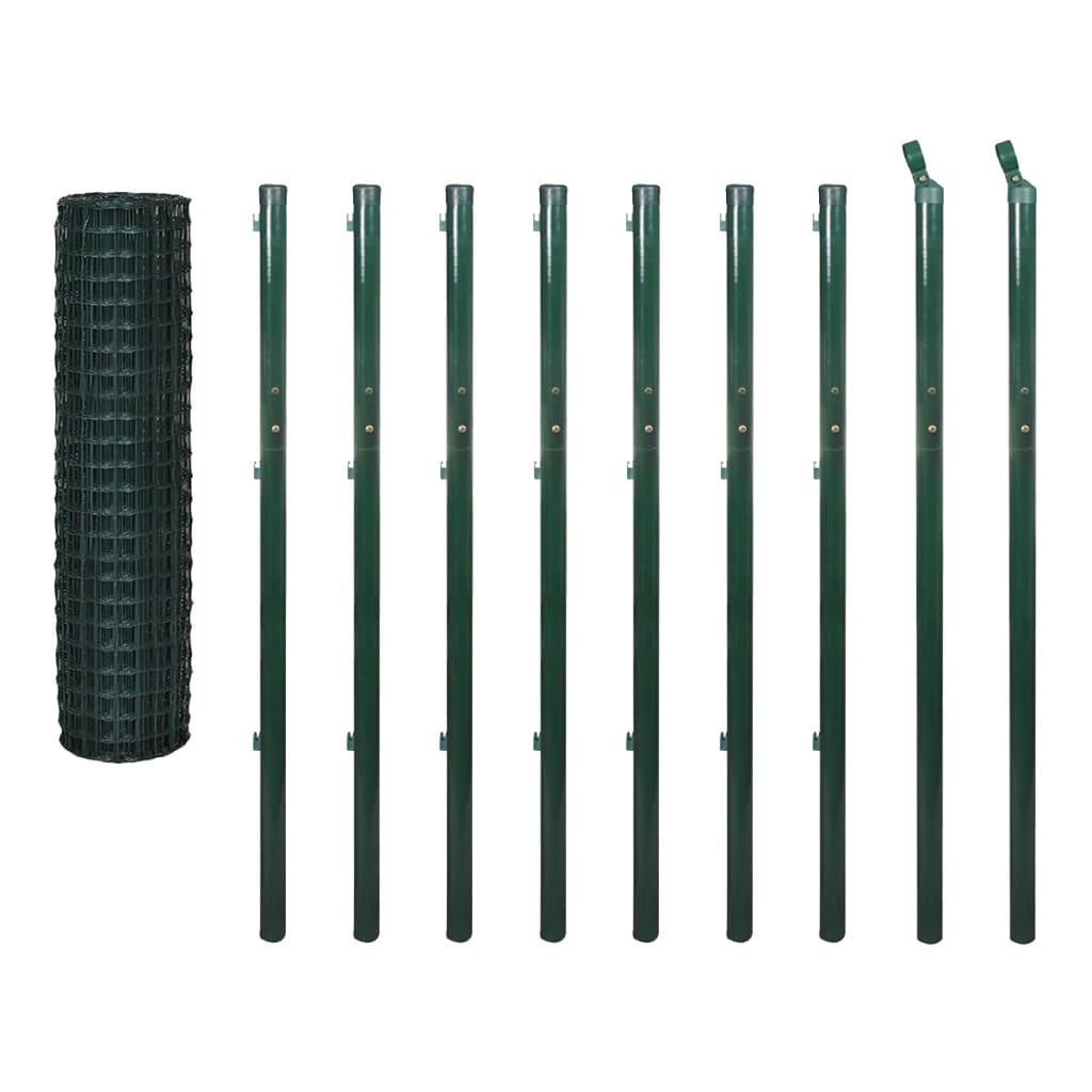 vidaXL Grillage européen en acier 10 x 1,7 m vert