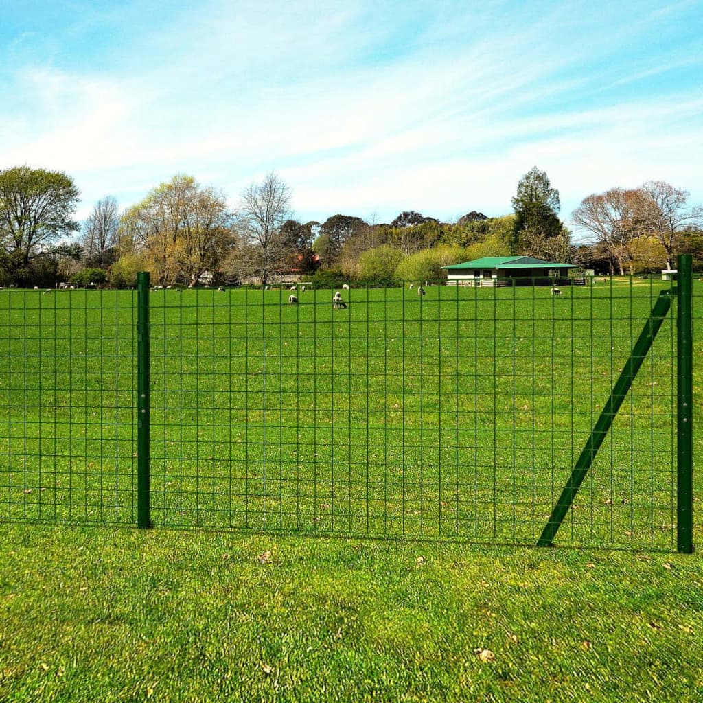vidaXL Grillage européen en acier 10 x 1,7 m vert