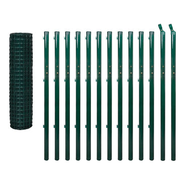vidaXL Grillage Euro en acier 25 x 1,7 m Vert