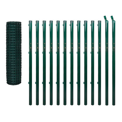 vidaXL Grillage Euro en acier 25 x 1,7 m Vert