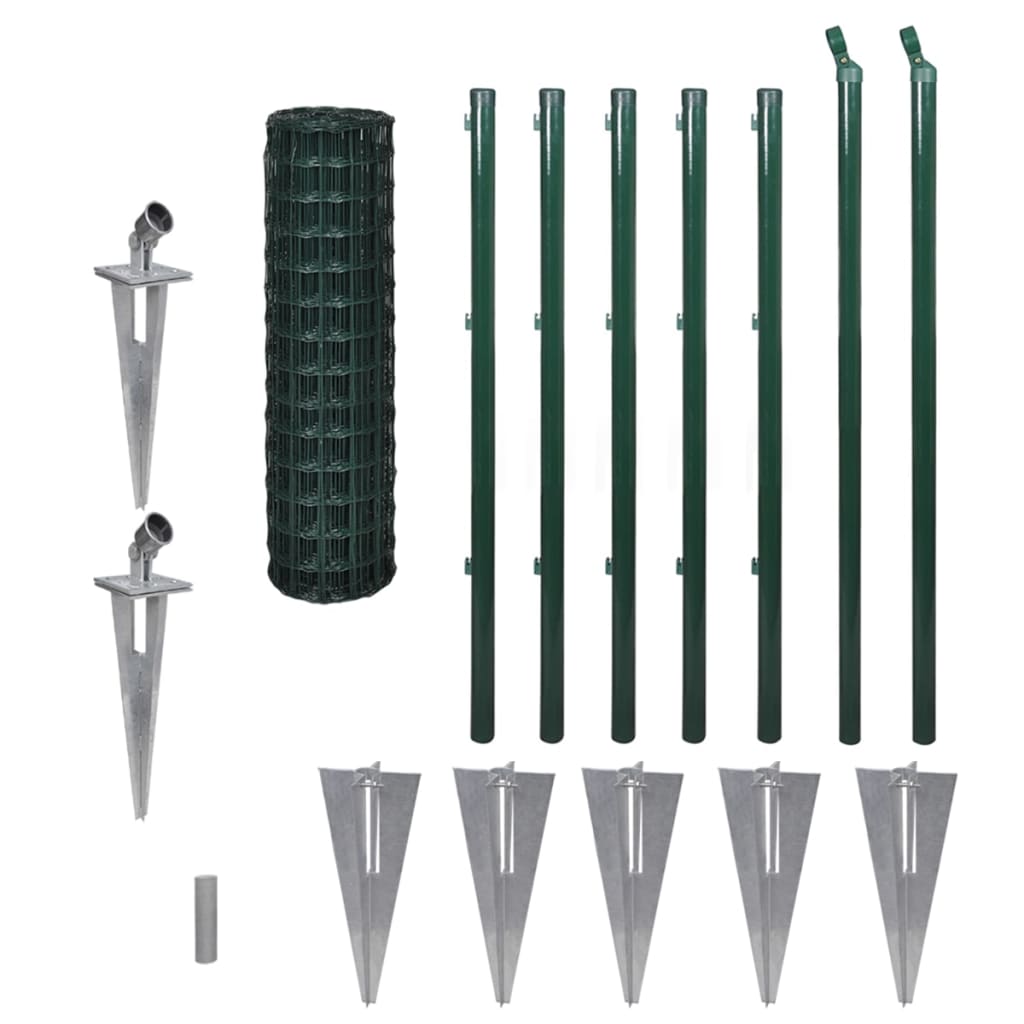 vidaXL Clôture en grillage métallique 10 x 1 m vert