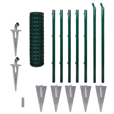 vidaXL Clôture en grillage métallique 10 x 1 m vert