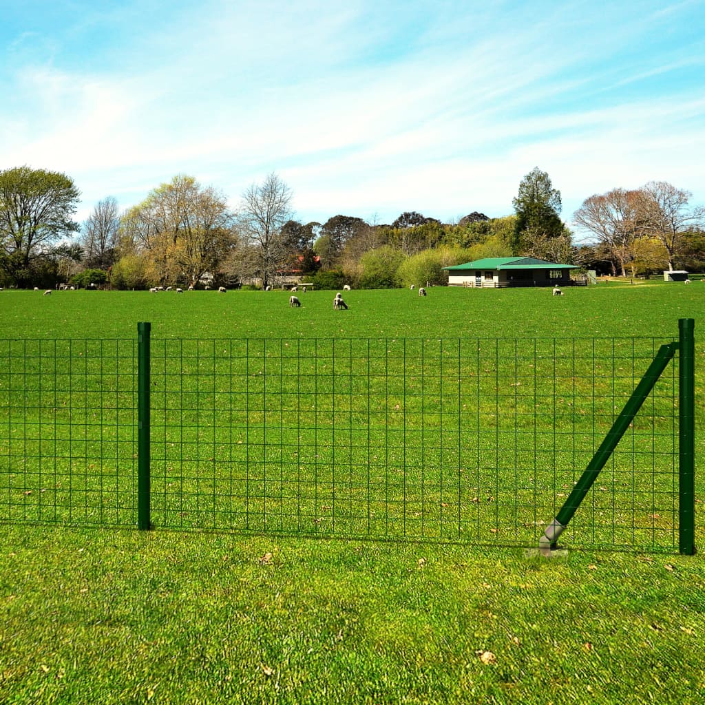 vidaXL Clôture en grillage métallique 10 x 1 m vert