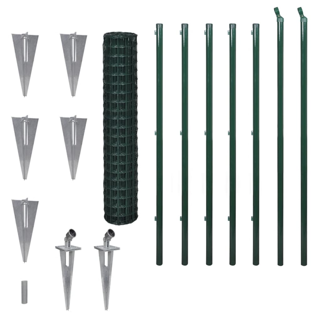 vidaXL Clôture de jardin en acier 10 x 1,5 m vert