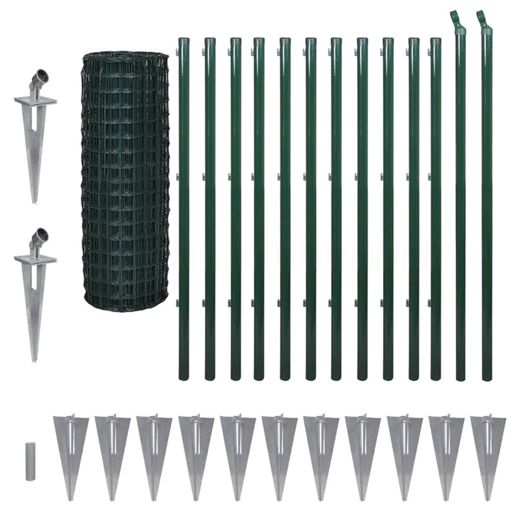 vidaXL Grillage Euro en acier 25 x 1,2 m vert