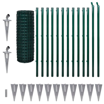 vidaXL Grillage Euro en acier 25 x 1,2 m vert