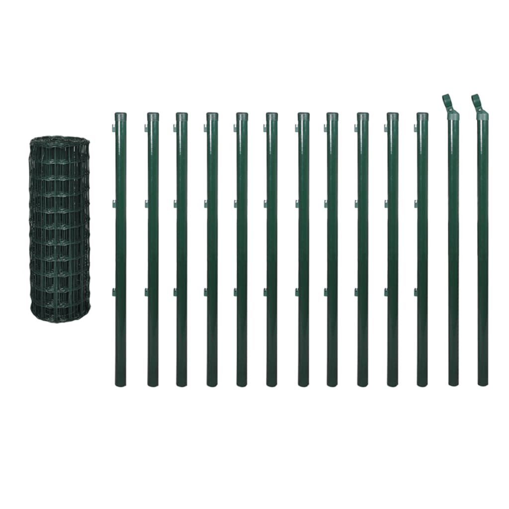 vidaXL Clôture en grillage Euro Acier 25 x 1,5 m Vert