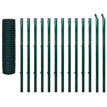 vidaXL Grillage Euro en acier 25 x 1,7 m Vert