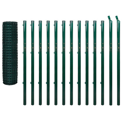 vidaXL Grillage Euro en acier 25 x 1,7 m Vert