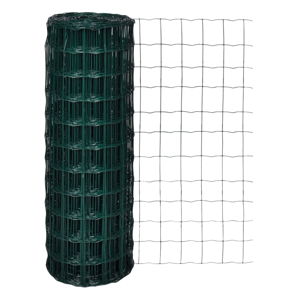vidaXL Grillage Euro en acier 25 x 1,7 m Vert